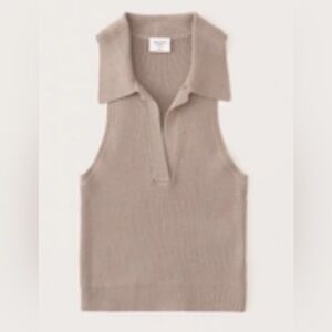Polo Collar Tank Knit Abercrombie And Fitch (sand)